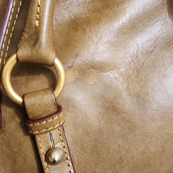 Dooney & Bourke Florentine Leather Satchel In Olive Green - Picture 6 of 13